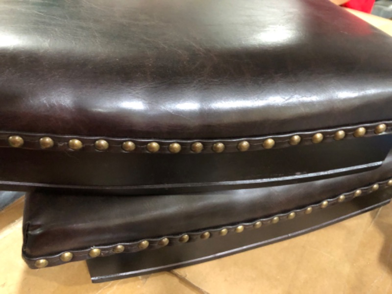 Photo 1 of ++Missing hardware++  See photo for minor damage- Christopher Knight Home Avondale Backless Bar Stools, 2-Pcs Set, Brown