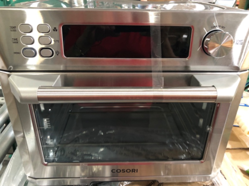 Photo 9 of ++See photo for moinor damage++ Tested & Works--
 COSORI Air Fryer Toaster Oven Combo, 12-in-1 Convection Ovens Countertop, Stainless Steel, Smart, 6-Slice Toast, 12-inch Pizza, with Bake, Roast, Broil, 26.4QT 25L