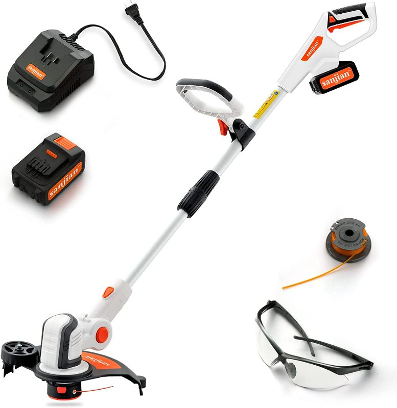 Photo 1 of SANJIAN Brushless String Trimmer,Battery Powered 20V Cordless Weed Eater,Electric 14’’