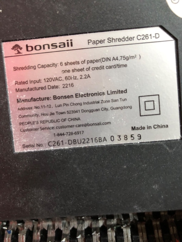 Photo 4 of Bonsaii 6-Sheet Micro-Cut Paper Shredder, 4.2 Gal Home Office 