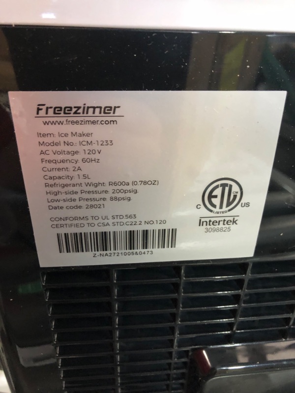 Photo 3 of **SEE NOTES**
Freezimer Ice Makers Countertop, 27 Lbs/24 Hours, Portable Ice Maker Machine Countertop, 9 Ice Cubes Ready in 8 Mins, 