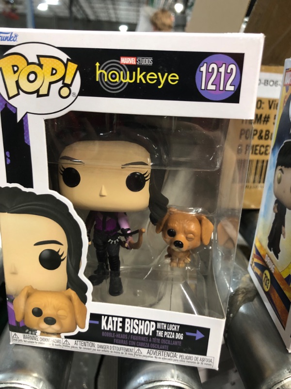 Photo 2 of Funko Pop! & Buddy Marvel: Hawkeye - Kate Bishop with Lucky Pizza Dog Vinyl Bobblehead