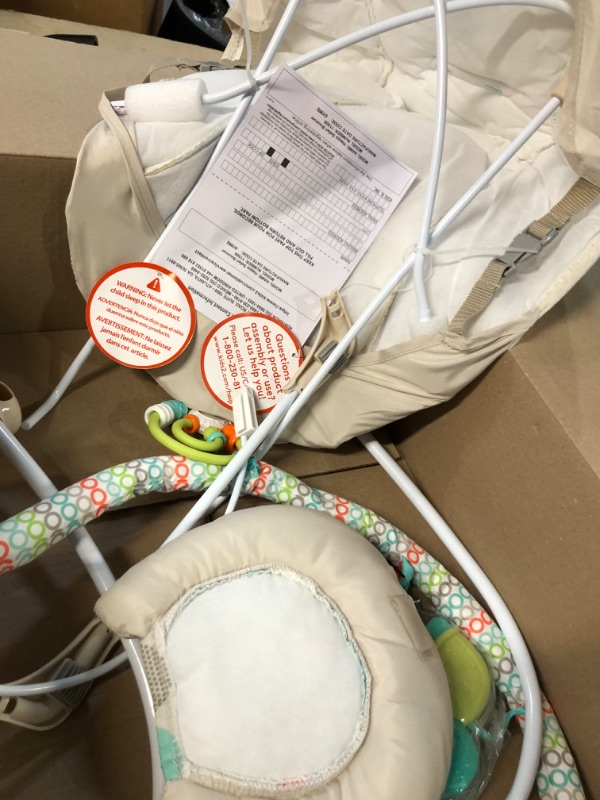 Photo 1 of Bright Starts Safari Fun 3-Point Harness Vibrating Baby Bouncer with -Toy bar