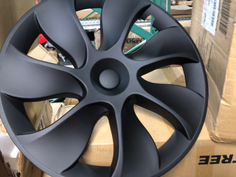 Photo 2 of **SEE NOTES**
Tesla Model Y Wheel Hubcaps 19-Inch Wheel Covers Set of 4 Matte Black 2020-2023 Model Y Tesla Accessories