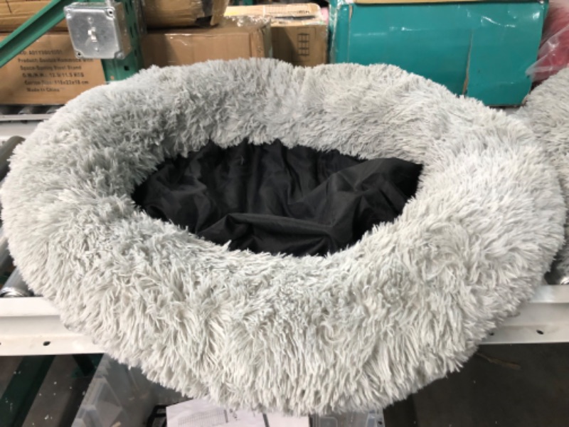 Photo 2 of *USED - CLEAN* Round Fluffy Dog Bed, Gray 