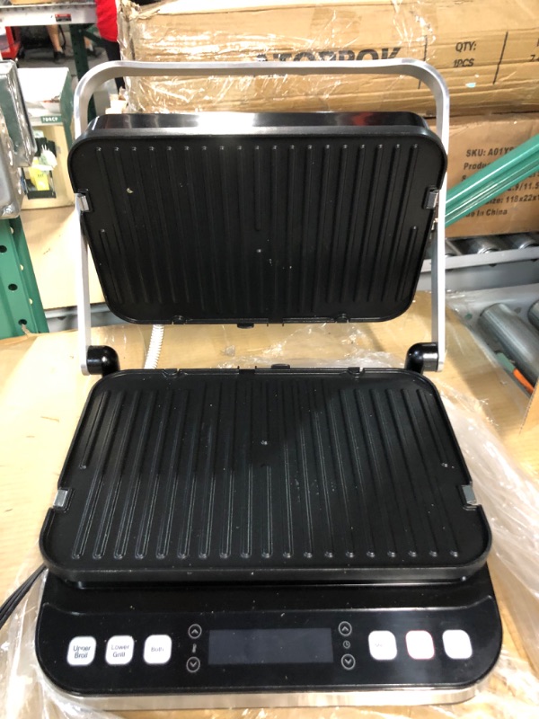 Photo 3 of *SEE NOTES* 10 in 1 Panini Press Sandwich Maker, Taylor Swoden 1600W Electric Indoor Grill with Non-Stick Double Sided Plates