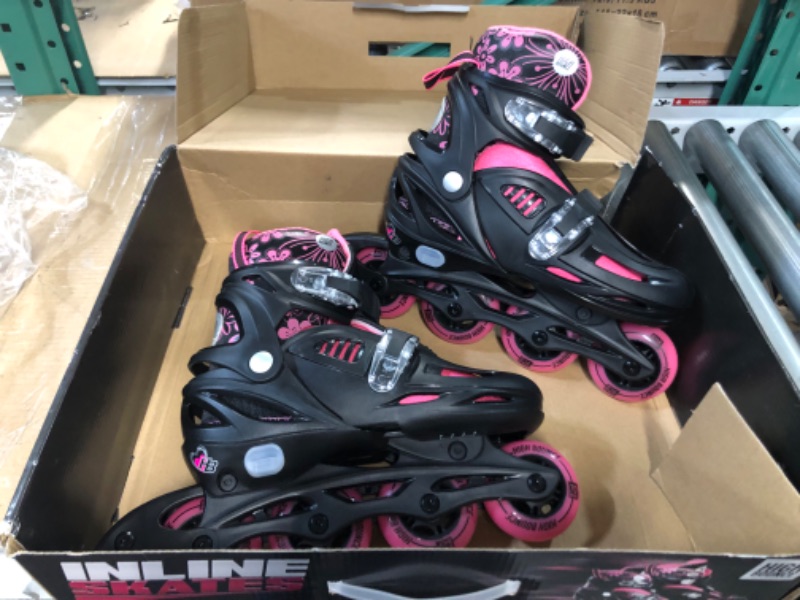 Photo 2 of Inline Skates with Gel Wheels and Adjustable Sizing, Medium Big Kid, size 2-5, pink 