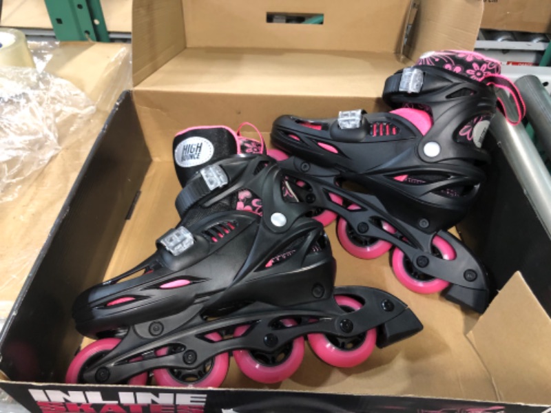 Photo 4 of Inline Skates with Gel Wheels and Adjustable Sizing, Medium Big Kid, size 2-5, pink 