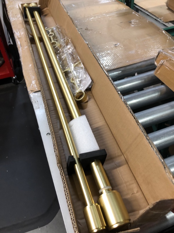 Photo 2 of *SEE NOTES* Double Curtain Rods, Brass, 36-72 Inch