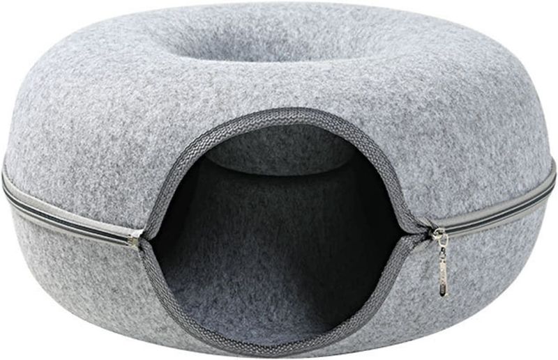 Photo 1 of *SEE NOTES* Cats House Basket Natural Felt, Gray, Small 