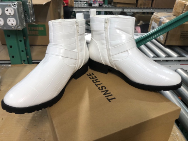 Photo 1 of TINSTREE Women’s Fashion Buckle Ankle Booties Leather Double Strap, Size 9