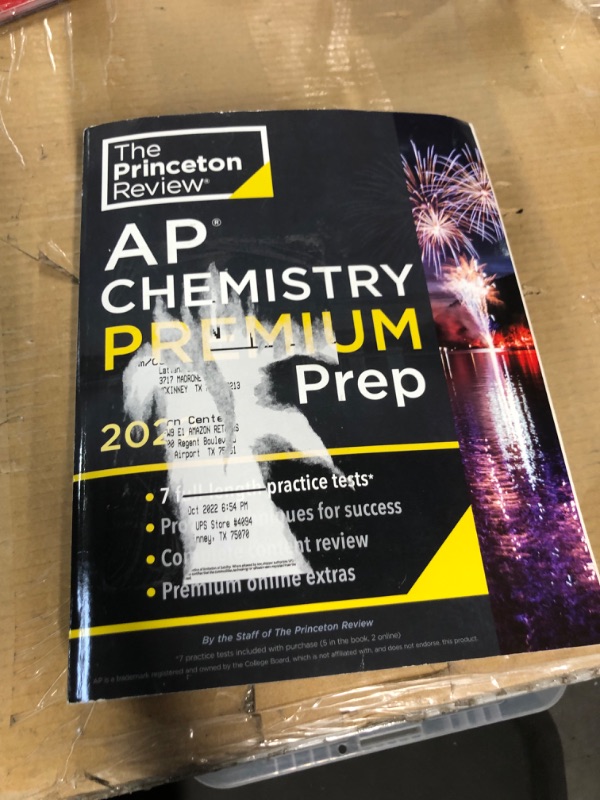 Photo 3 of *SEE NOTES* Princeton Review AP Chemistry Premium Prep, 2022: 7 Practice Tests + Complete Content Review + Strategies & Techniques (2022) (College Test Preparation)