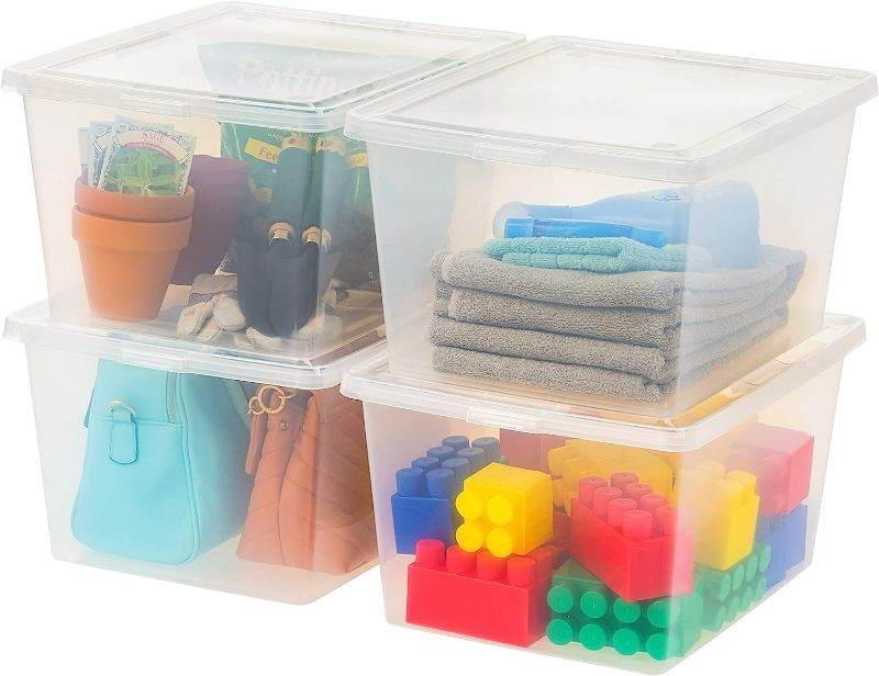 Photo 1 of 4pack clear storage bins