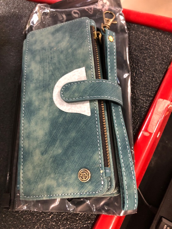 Photo 1 of iPhone 14 Pro Max Leather Carrying Case/Wallet, Blue