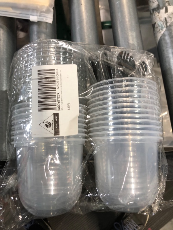 Photo 1 of 20 Pack Disposable Cups with Lids & Utensils