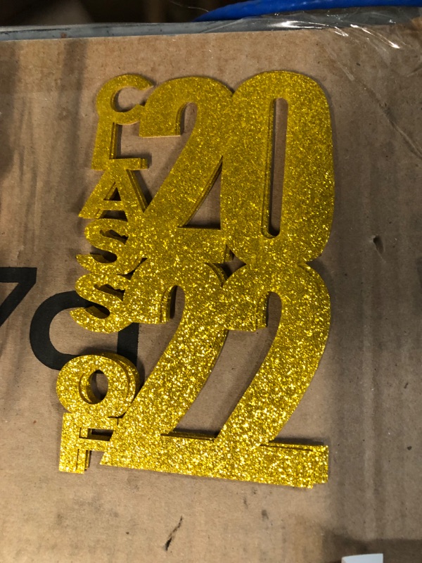 Photo 3 of 24 Pieces 2022 Graduation Party Decorations,Glitter 2022 Graduation Cutouts Tags Decorations 