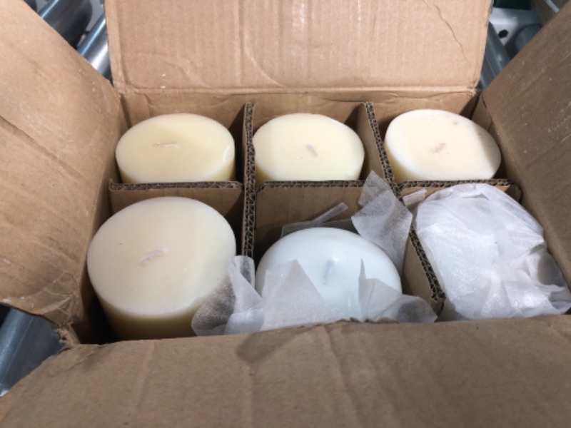 Photo 2 of 
Stonebriar 18 Hour Long Burning Unscented Pillar Candles, 3x3, off white, Pack of 6