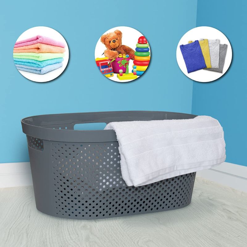 Photo 1 of 
Clorox Laundry Basket Plastic - Portable Clothes Hamper with Handles