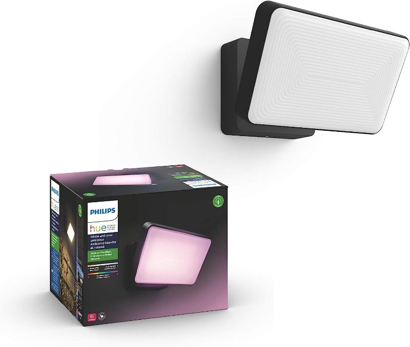 Photo 1 of *SEE NOTES* Hue Outdoor Security & Ambiance Starter Set Discover White & Color Floodlight plus Motion Sensor 