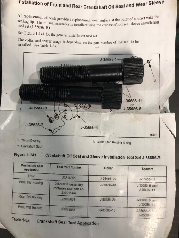 Photo 3 of **USED BUT APPEARS NEW** J-35686-B Front & Rear Crankshaft Seal and Wear Sleeve Installer Fit