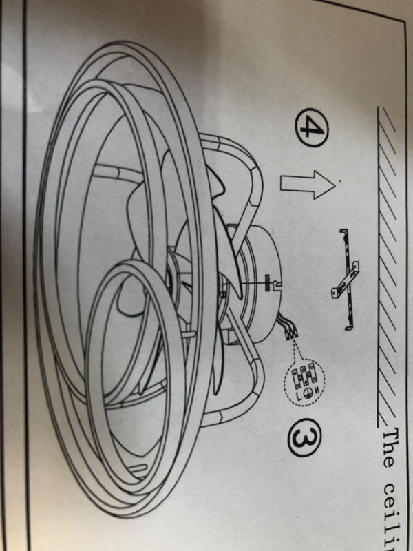 Photo 4 of **PARTS ONLY** 19" Diameter (8.5" High) LED Light/Ceiling Fan with Remote