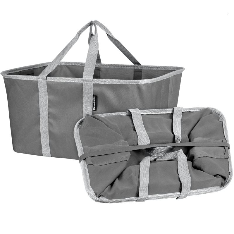 Photo 1 of (1x) CleverMade Collapsible Fabric Laundry Basket - Foldable Pop-Up Storage Container Organizer Bags - Charcoal Charcoal/Grey 