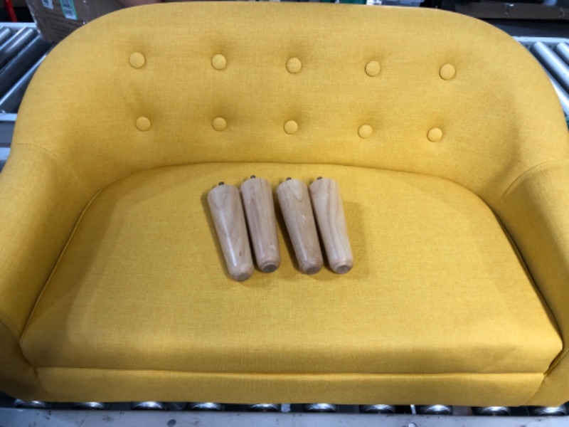 Photo 2 of **USED BUT APPEARS NEW** Getifun Kids Sofa Chair, Toddler Armchair Couch, PVC Upholstered Children Sofa with Wooden Legs, (30-Inch) (Yellow)