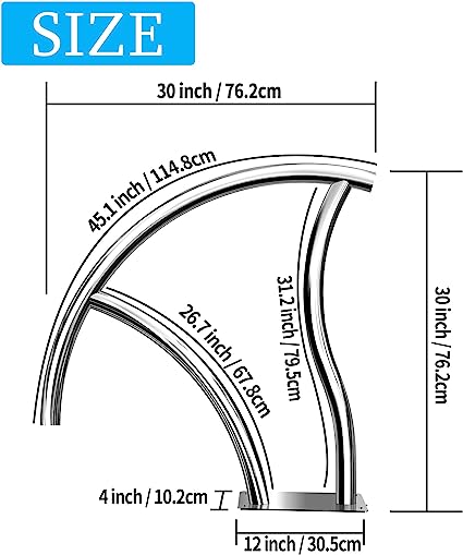 Photo 1 of **SEE NOTES** KODOM Pool Handrail Swimming Stainless Steel Humanized Handle Swimming Pool Stair Rail with Blue Grip Cover Quick Mount Base Plate for SPA Inground Pools (48x32 Inch)