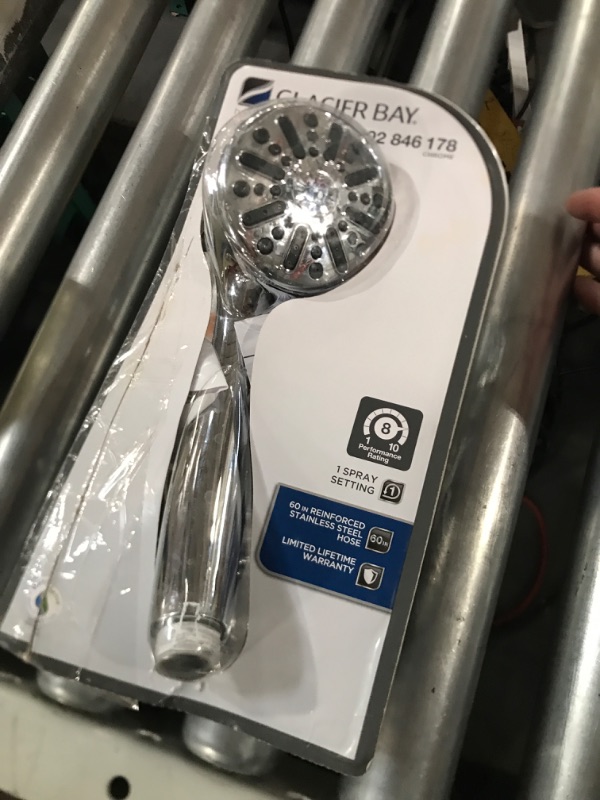 Photo 2 of 1-Spray 3.3 in. Single Wall Mount Handheld Shower Head in Chrome