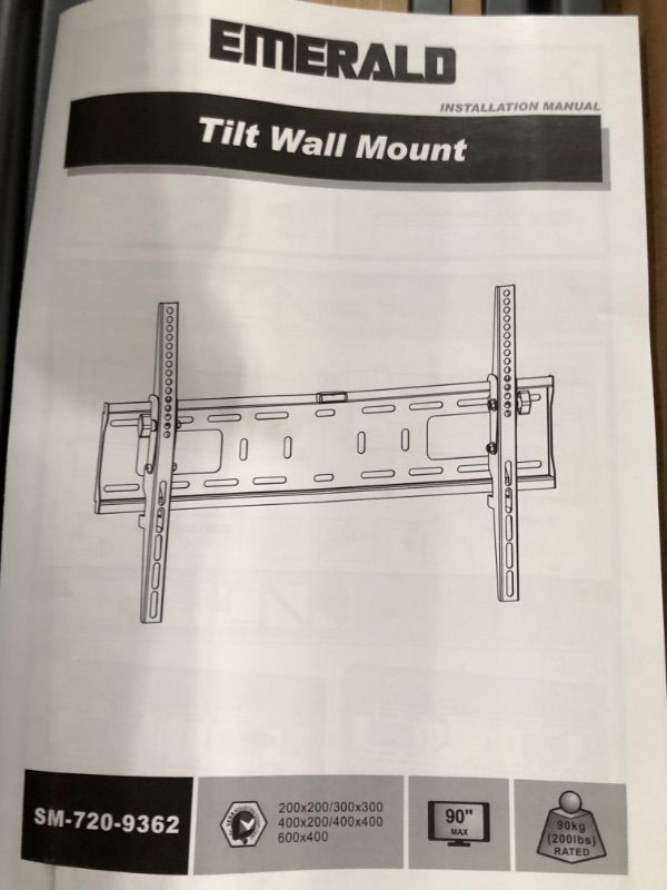 Photo 4 of Emerald Tilt Wall Tv Mount, 120 Lbs. Max (Sm-720-9362)