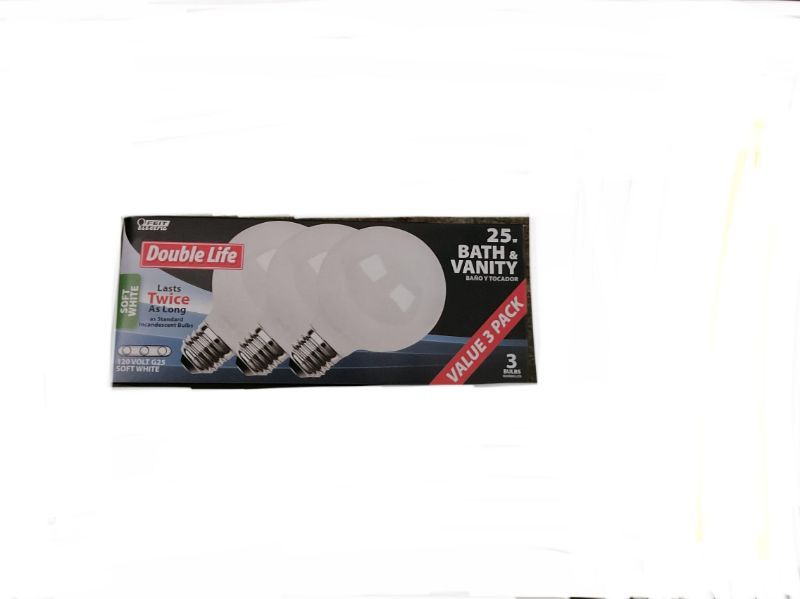 Photo 1 of (6x) Feit Enhance 25G Bath and Vanity Bulb Soft White 25 Watt 6 PACK
SOFT WHITE