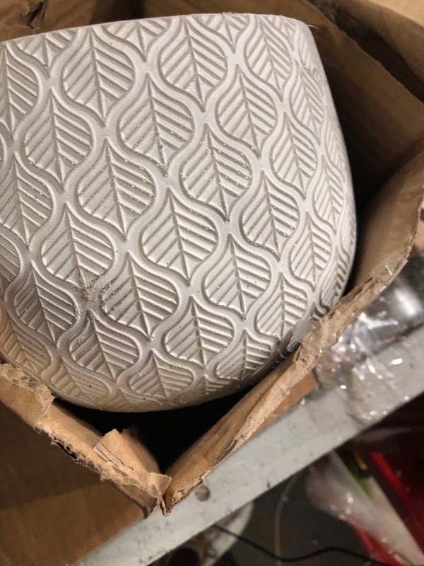 Photo 1 of *STOCK IMAGE 4 REFERENCE*  Footed Planter with Organic Edge, Matte Taupe Taupe 4"