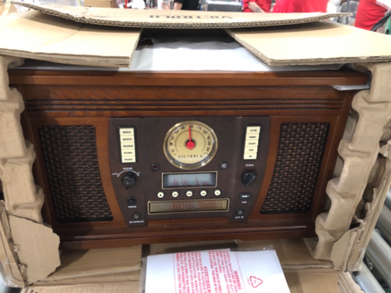 Photo 2 of Victrola Aviator 8-in-1 Bluetooth Record Player & Multimedia Center with Built-in Stereo Speakers - 3-Speed Turntable, Vinyl to MP3 Recording, Wireless Music Streaming, Mahogany Espresso