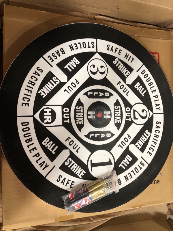 Photo 2 of 18" Regulation Size Steel Tip Dartboard Game Set. Excellent Bristle/Sisal, Baseball, Bullseye, Dart Board Game Set for Adults&Kids(Several Styles Available) 2-in-1 Paper Baseball/Dart Board Set