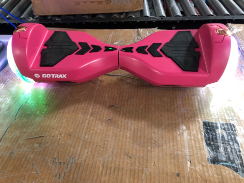 Photo 1 of SEE NOTE Gotrax Pulse Max Hoverboard with 6.5" Luminous Wheels, Music Speaker and 7mile Range & 6.2mph, UL2272 Certified, Dual 250W Motor and 93.6Wh Battery Self Balancing Scooters for 44-176lbs Kids Teens pink