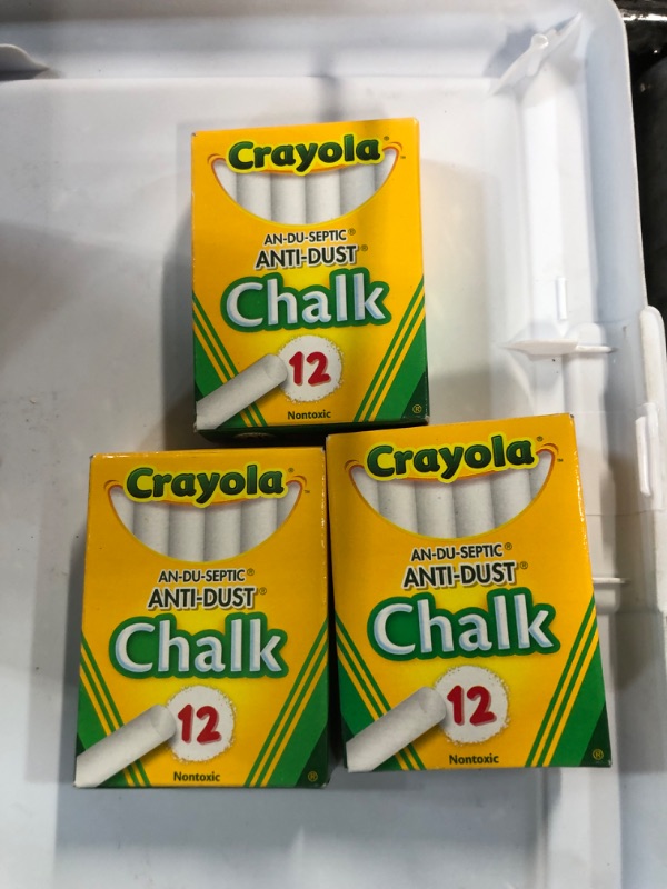 Photo 1 of Crayola Anti Dust Chalk, 12 Pack, Bundle of 3