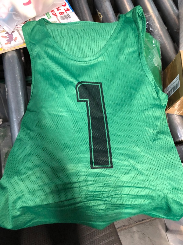 Photo 2 of MTTYYD Numbered Scrimmage Training Vest - Soccer, Pinnies - Practice Jersey Pennies for Kids,Youth and Adults (Size Small), Dark Green, 12 Pack 