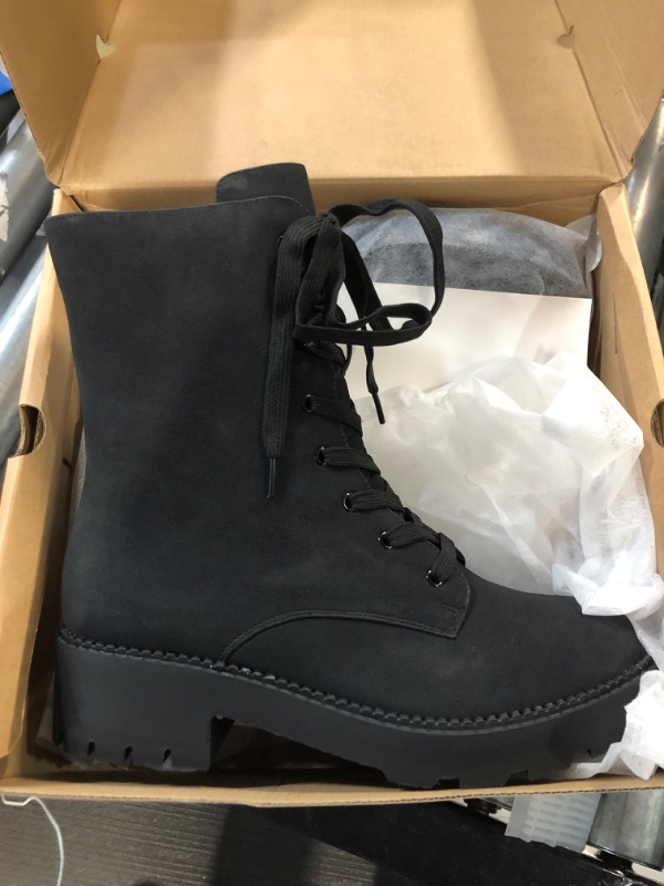 Photo 1 of Women's Lace Up Combat Boots, Black, Size 9