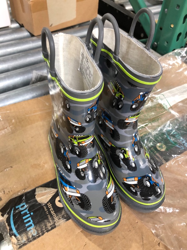 Photo 1 of *Used/Dirty* Western Chief Kids Waterproof Printed Rain Boot 9-10 Toddler Monster Crusher