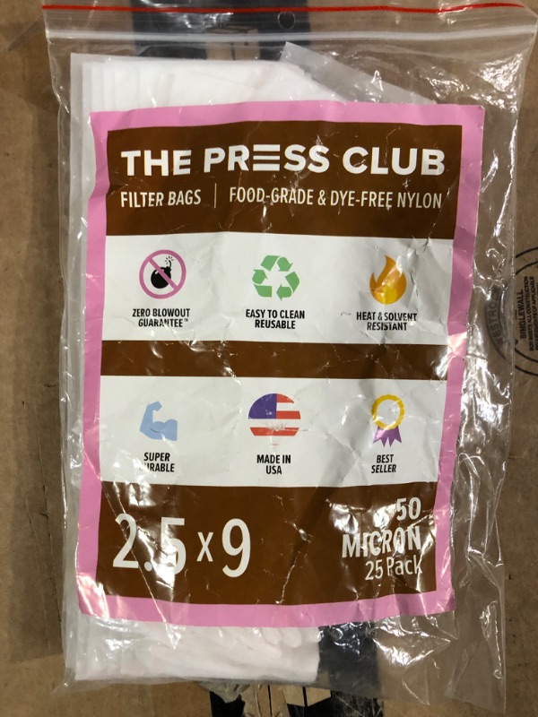 Photo 3 of [New] The Press Club 50 Micron 2.5" x 9" Premium Nylon Tea Filter Press Screen Bags 25 Pack