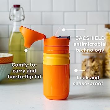 Photo 1 of [notes] Tommee Tippee Superstar Insulated Flip Top Sportee Straw Cup, 18m+, 11oz, 2 Pack Leak and Shake Proof - Orange
