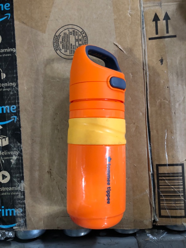 Photo 2 of [notes] Tommee Tippee Superstar Insulated Flip Top Sportee Straw Cup, 18m+, 11oz, 2 Pack Leak and Shake Proof - Orange
