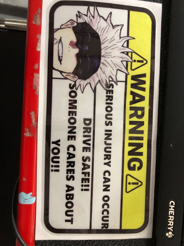 Photo 2 of [See Photos] 2 Pack Racing Anime Warning Sticker