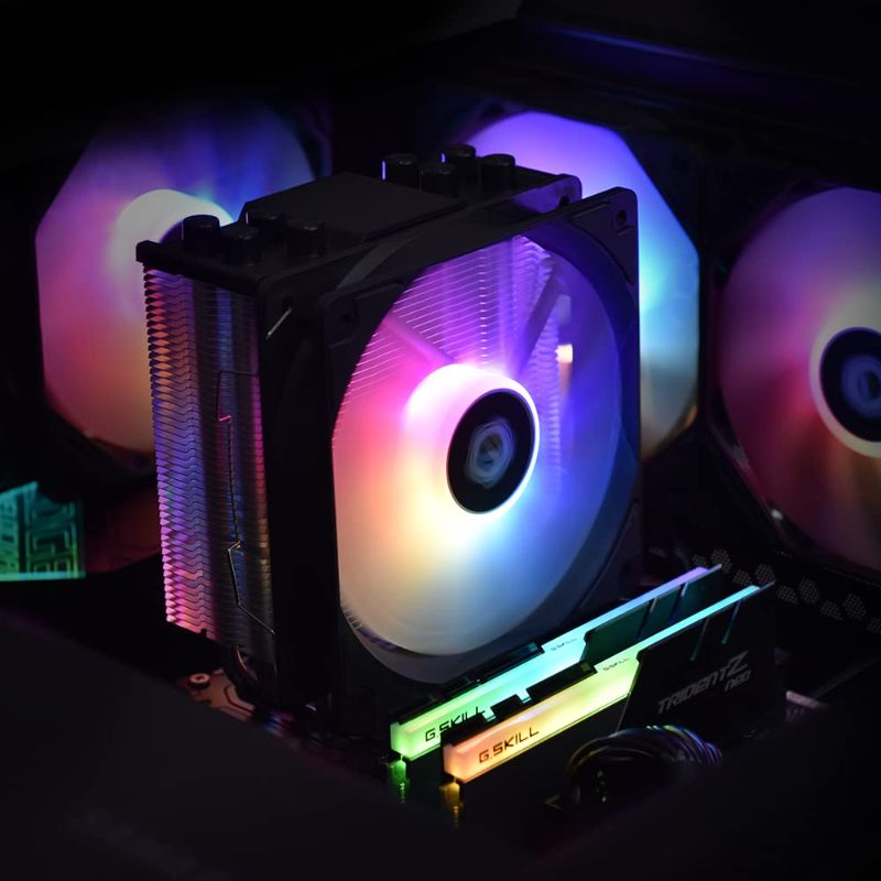 Photo 1 of ID-COOLING SE-214-XT ARGB CPU Cooler 4 Heatpipes CPU Air Cooler ARGB Light Sync with Motherboard(5V 3-PIN Connector) CPU Fan for Intel/AMD, LGA 1700 Compatible for Desktop
