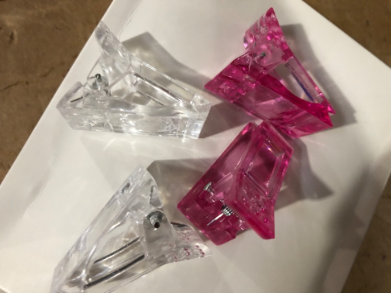 Photo 2 of 20PCS Nail Tips Clip  (Pack of 2)- PINK AND CLEAR