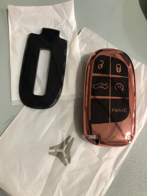 Photo 2 of **STOCK IMAGE FOR SAMPLE**
Tukellen for Jeep Key Fob Cover Special Soft TPU Key Case Key Shell Compatible with Grand Cherokee Renegade Chrysler Dodge RAM Journey Dart Fiat Durango Challenger Key Shell (Pink)