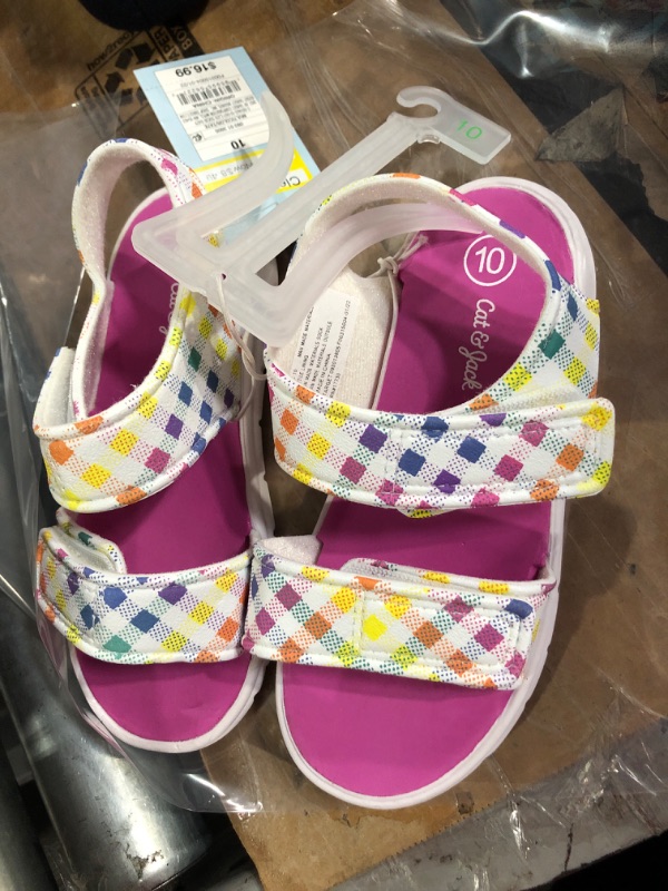 Photo 1 of  Cat & Jack™  TODDLER SANDALS WHITE/MULTICOLOR 10