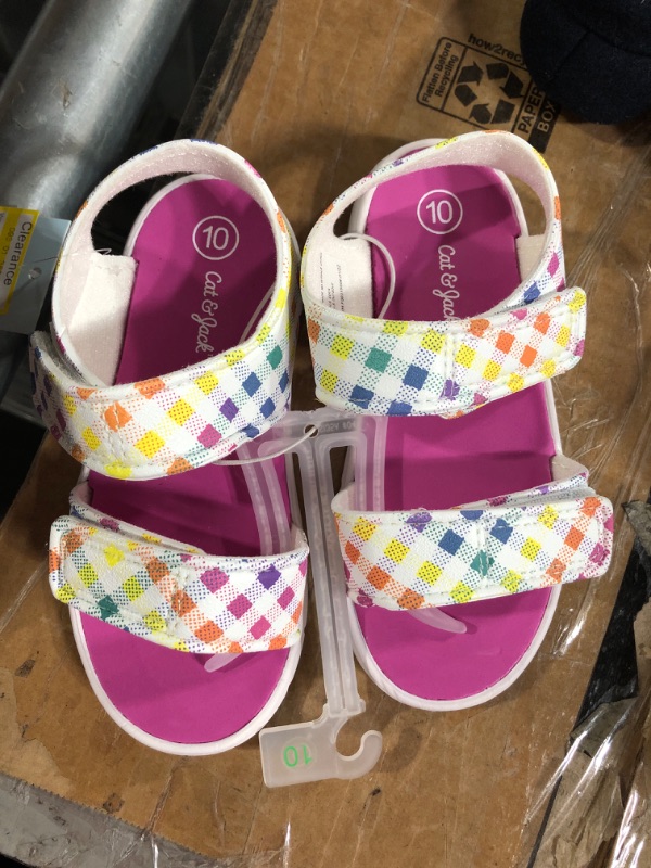 Photo 1 of  Cat & Jack™  TODDLER SANDALS WHITE/MULTICOLOR 10