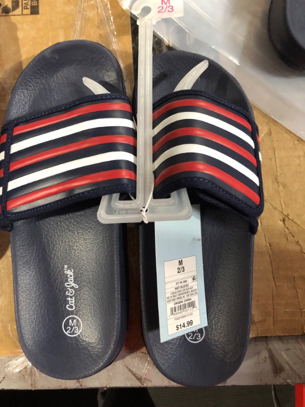 Photo 2 of Cat & Jack™ SLIDES NAVY BLUE M