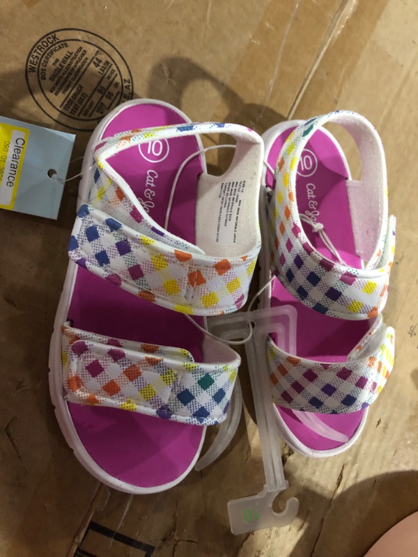 Photo 1 of CAT &JACK SANDALS MULTICOLOR/WHITE SIZE 10